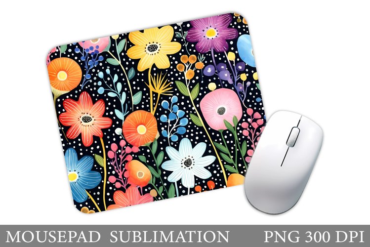Wildflowers Mouse Pad Sublimation. Flowers Mouse Pad Design