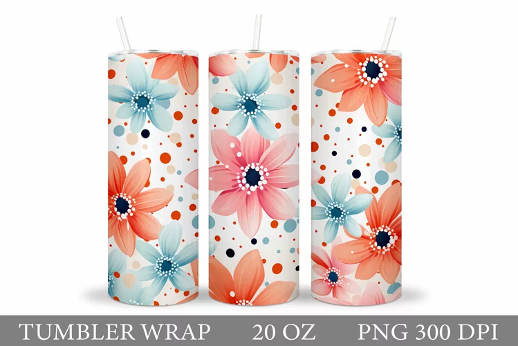 Flowers Tumbler Design. Flowers Tumbler Wrap Sublimation