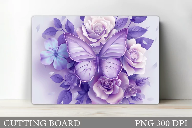 Butterfly Cutting Board. 3D Flowers Cutting Board Design