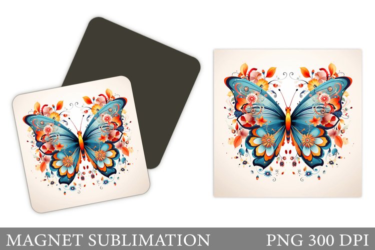 Butterfly Magnet Sublimation. Butterfly Magnet Template example image 1