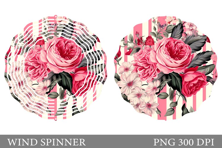 Floral Wind Spinner Sublimation. Flowers Wind Spinner Design
