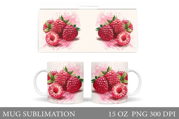 Raspberries Mug. Berry Mug. Summer Mug Design example image 1