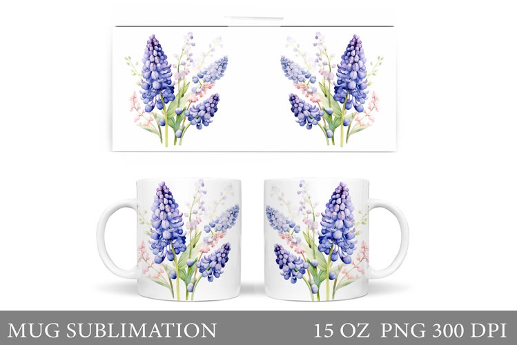 Flowers Mug Sublimation. Flowers Mug Wrap Design example image 1