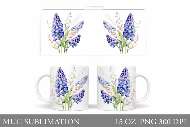 Flowers Mug Sublimation. Flowers Mug Wrap Design