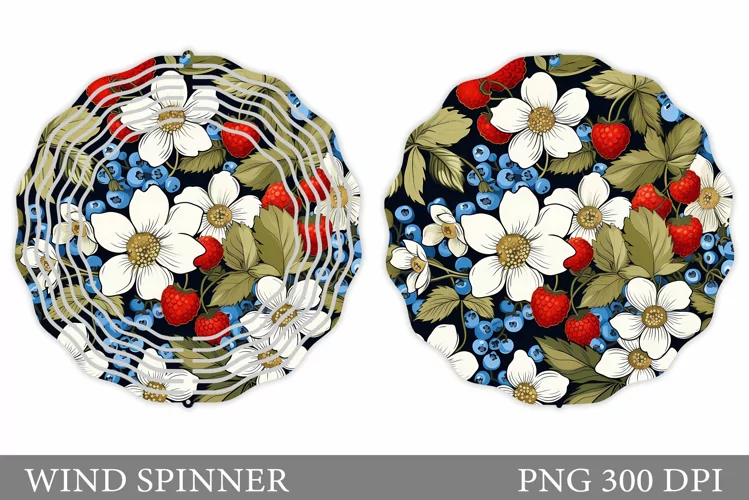 Berries Wind Spinner Design. Strawberry Wind Spinner
