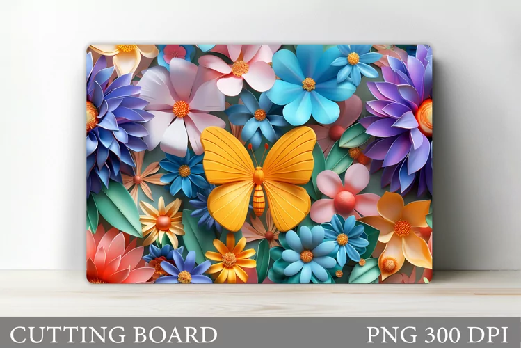 Butterfly Cutting Board. Flowers Cutting Board Sublimation