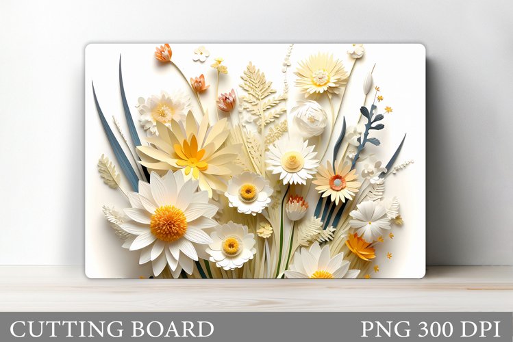 3D Flowers Cutting Board. Daisy Flowers Cutting Board Design