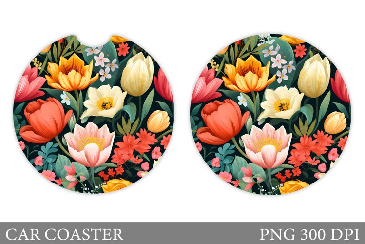 Flowers Car Coaster. 3D Flowers Car Coaster Sublimation