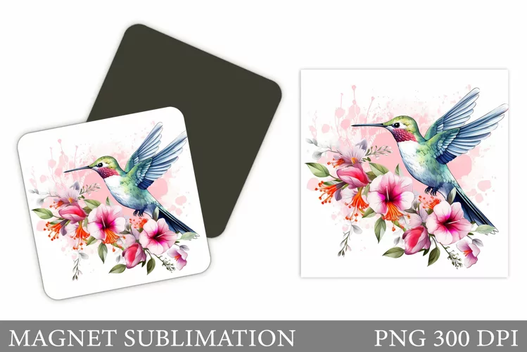 Hummingbird Magnet Design. Bird Magnet Sublimation