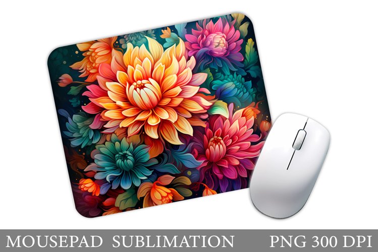 Flowers Mouse Pad Sublimation. Flowers Mouse Pad Design