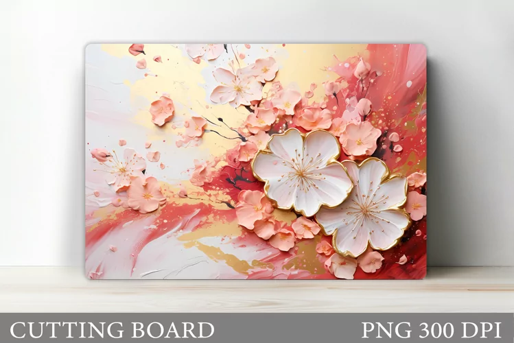 Flowers Cutting Board. Kitchen Cutting Board Sublimation