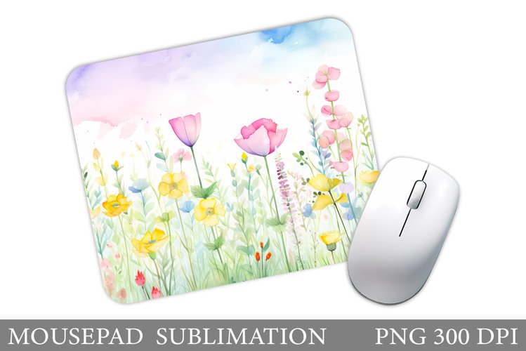 Flowers Mouse Pad Sublimation. Wildflowers Mouse Pad Design