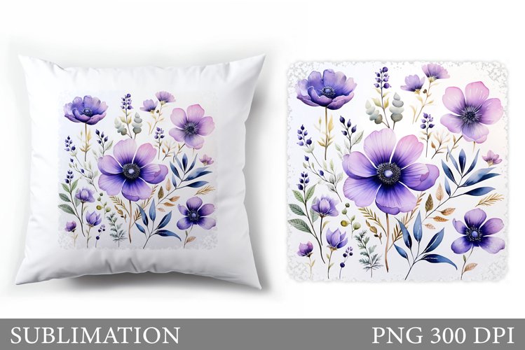 Floral Sublimation. Flowers Pillow Sublimation example image 1