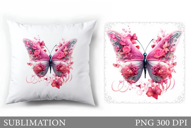 Butterfly Pillow Sublimation. Bitterfly Sublimation example image 1