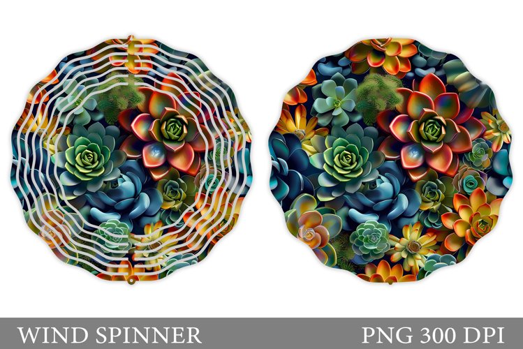 Succulents Wind Spinner. Summer Wind Spinner Design