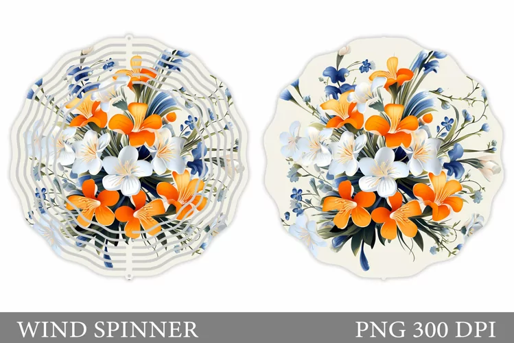 Flowers Wind Spinner Design. Flowers Wind Spinner Template