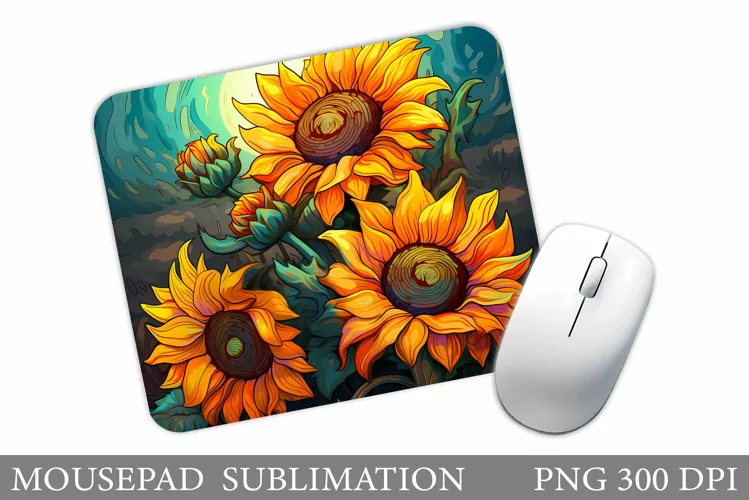 Sunflowers Mouse Pad. Flowers Mouse Pad Design