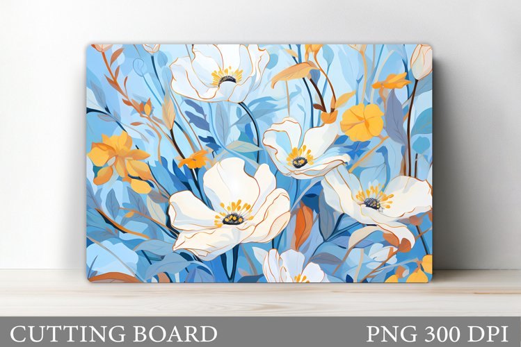 Flowers Cutting Board. Kitchen Cutting Board Template