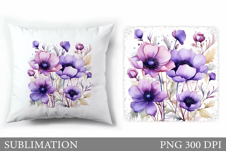 Wildflowers Pillow Design. Flowers Sublimation
