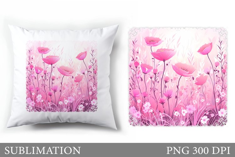 Floral Sublimation. Flowers Pillow Sublimation example image 1