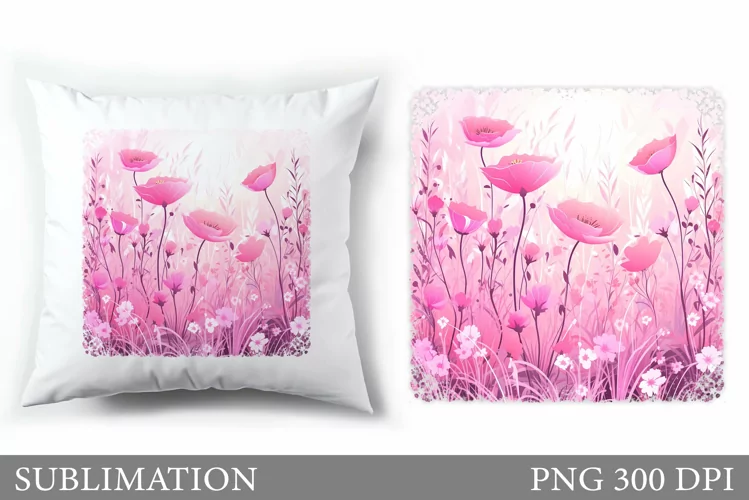 Floral Sublimation. Flowers Pillow Sublimation