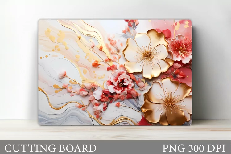 Flowers Cutting Board. Kitchen Cutting Board Sublimation