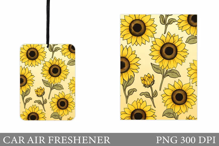 Sunflowers Car Air Freshener. Flowers Car Air Freshener