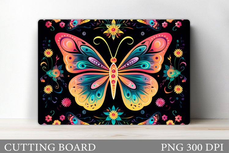 Colorful Butterfly Cutting Board. Kitchen Cutting Board