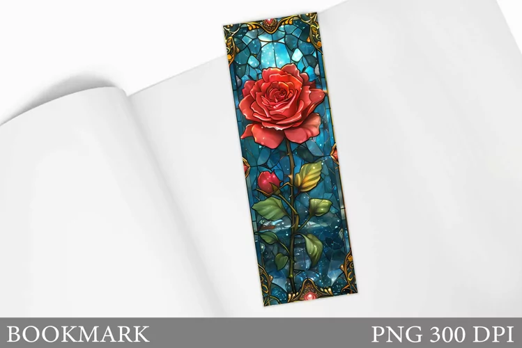 Roses Bookmark Design. Flowers Bookmark Sublimation