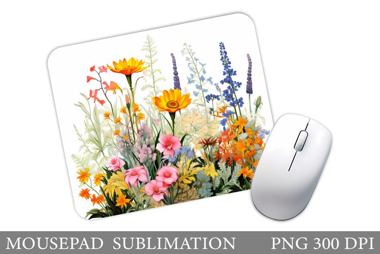 Wildflowers Mouse Pad Design. Flowers Mouse Pad Sublimation