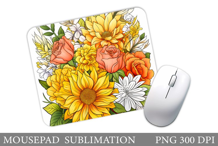 Flowers Mouse Pad Design. Floral Mouse Pad Sublimation