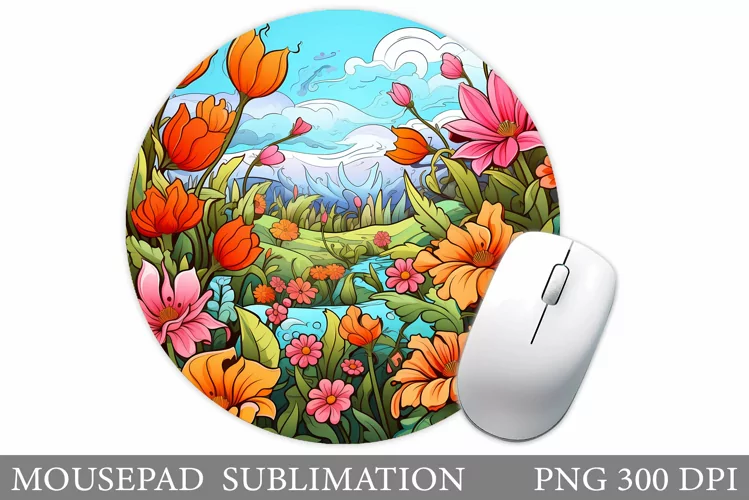 Flowers Mouse Pad Design. Flowers Mouse Pad Sublimation