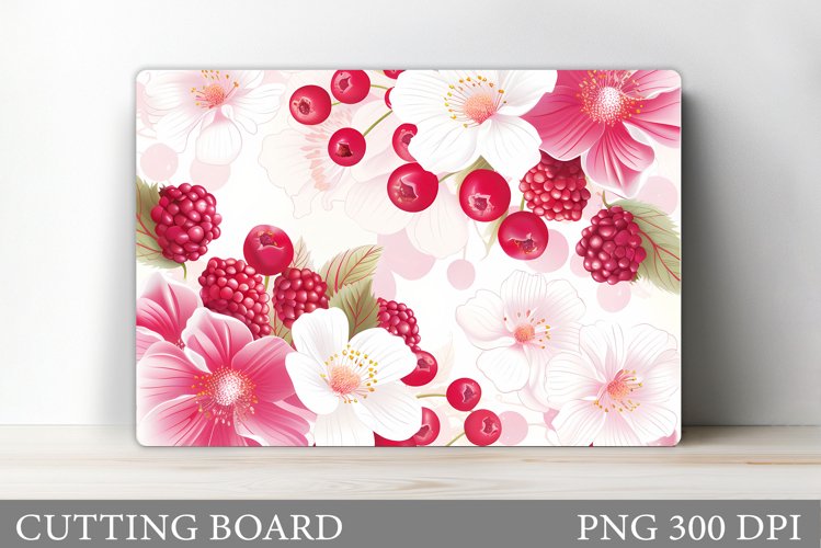 Berries Cutting Board. Flowers Kitchen Cutting Board