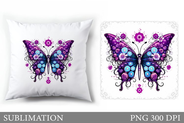 Butterfly Sublimation. Butterfly Pillow Design example image 1