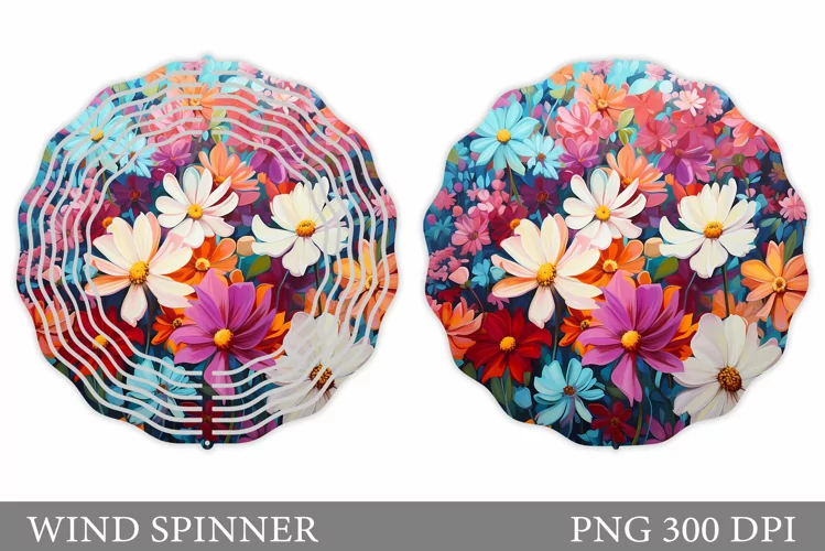Flowers Wind Spinner Design. Flowers Spinner Sublimation