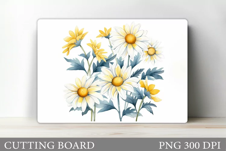 Daisy Flowers Cutting Board. Flowers Cutting Board Design
