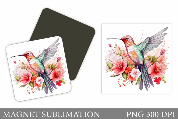 Hummingbird Magnet Design. Bird Magnet Sublimation