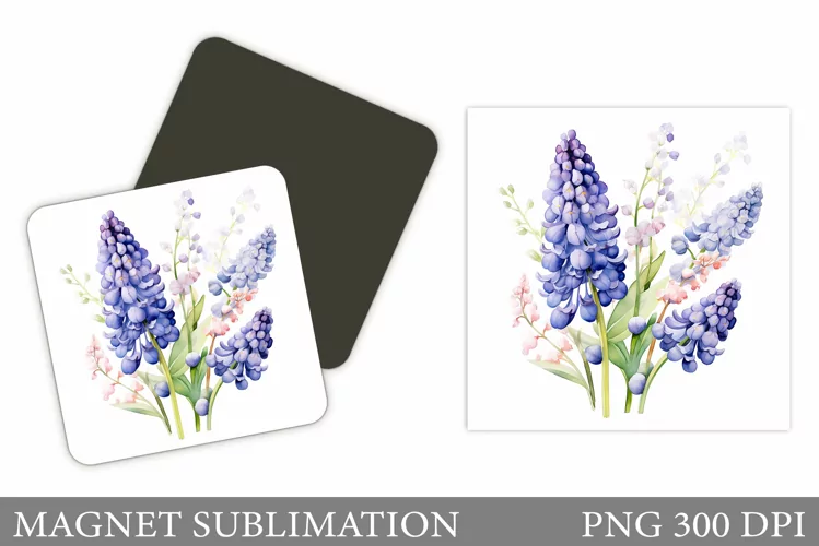Flowers Magnet Sublimation. Flowers Square Magnet Design