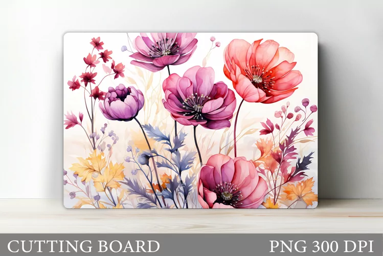 Flowers Cutting Board. Flowers Kitchen Cutting Board
