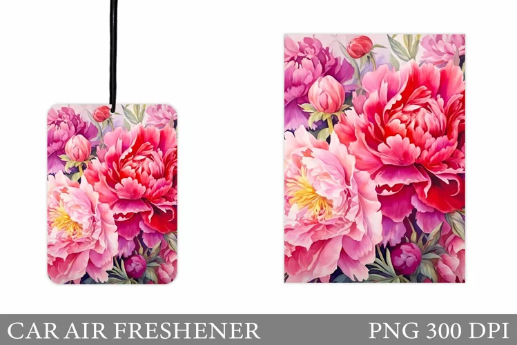 Floral Car Air Freshener. Peony Car Air Freshener Design