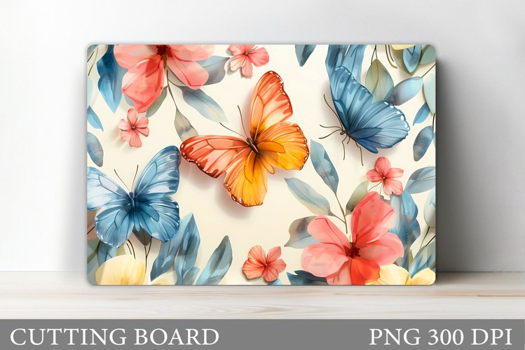 Butterflies Cutting Board. Flowers Cutting Board Design