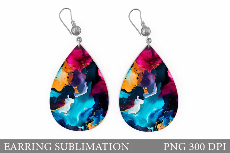 Abstract Teardrop Earring. Abstract Earring Sublimation
