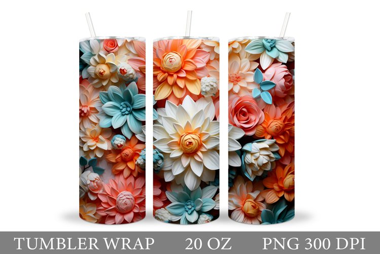 Flowers Tumbler Design. Flowers Tumbler Wrap Sublimation