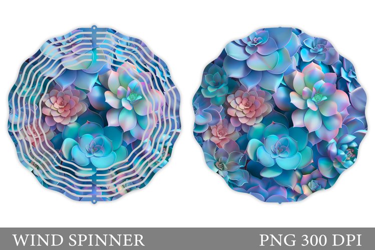 Succulents Wind Spinner Design. Plants Spinner Sublimation example image 1