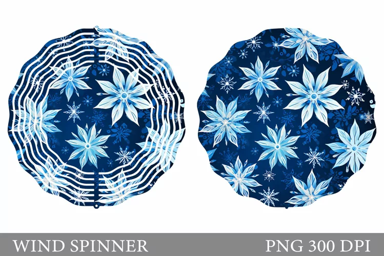 Snowflakes Wind Spinner. Snowflakes Spinner Sublimation