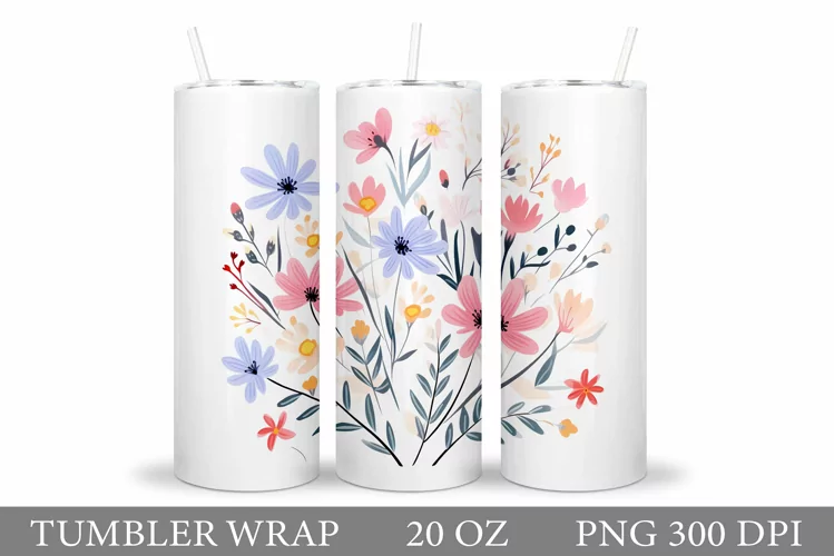 Flowers Tumbler Design. Flowers Tumbler Sublimation