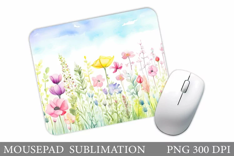 Wildflowers Mouse Pad. Flowers Mouse Pad Sublimation