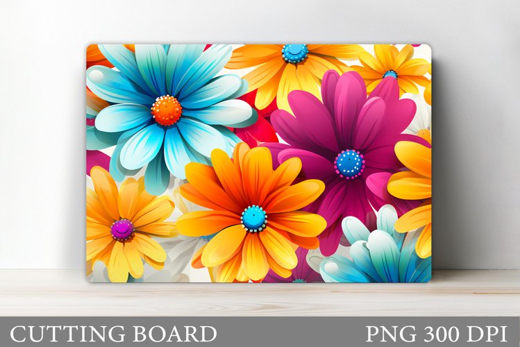 Flowers Cutting Board. Kitchen Cutting Board Sublimation