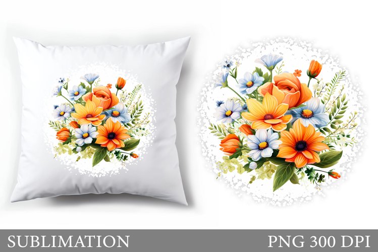 Flowers Pillow Sublimation. Summer Sublimation