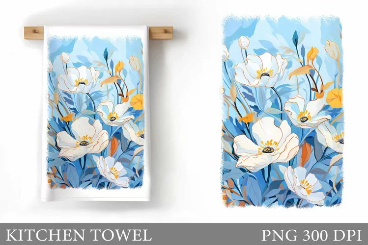 Flowers Kitchen Towel. Flowers Kitchen Towel Sublimation